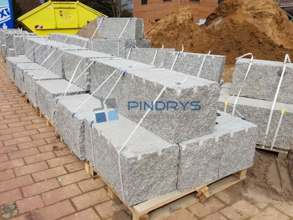 Granit Mauersteine, Granitsteine, Gartensteine 25x25x50 cm Lagerfugen gesägt, Trockenmauer