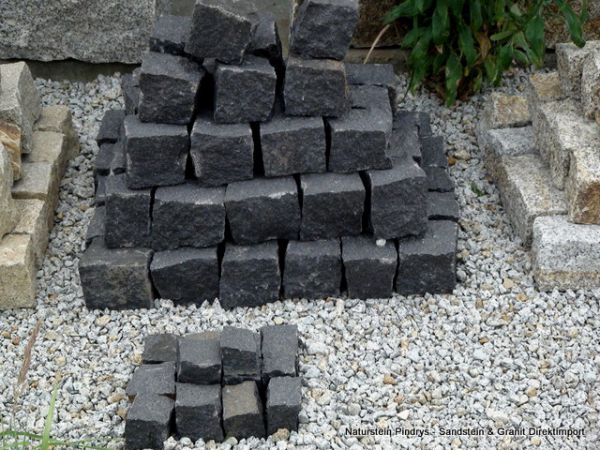 Granitpflastersteine schwarz Feinkorn